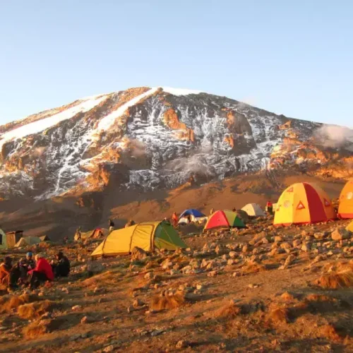 Vue du camp de Barafu