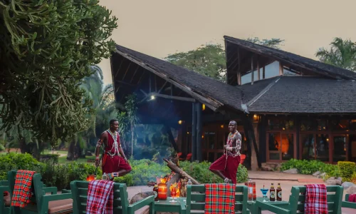 Ol tukai lodge Bonfire-and-Masai