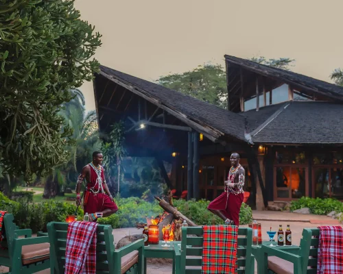 Ol tukai lodge Bonfire-and-Masai