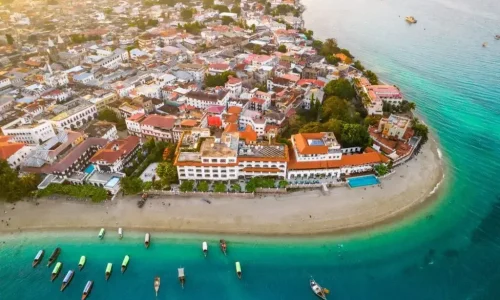 Vue aérienne de Stone Town, Zanzibar
