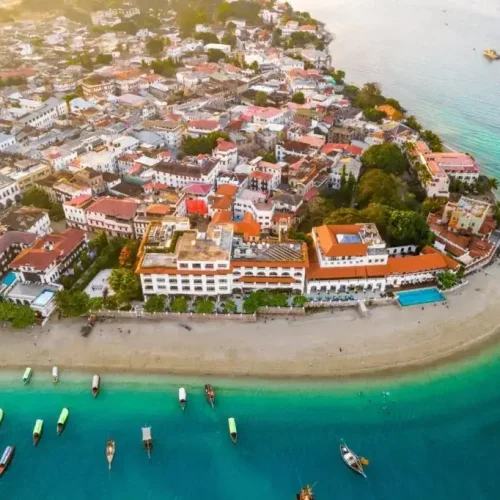 Vue aérienne de Stone Town, Zanzibar