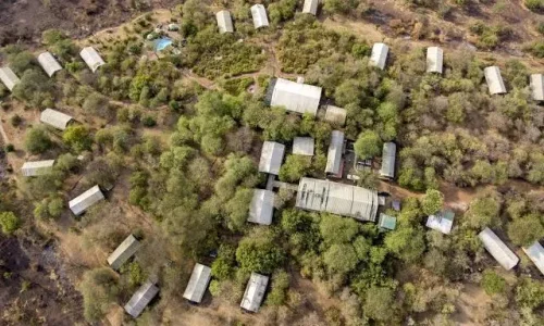 kirawira serena camp vue aérienne