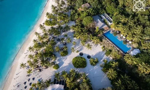 vue aérienne d un hôtel de luxe à zanzibar